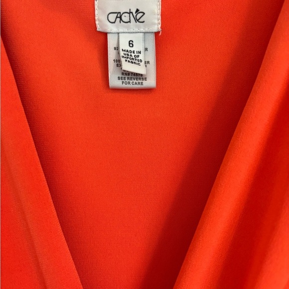 Cache Orange Midi Dress with Gold Detail Size 6 - Picture 7 of 8